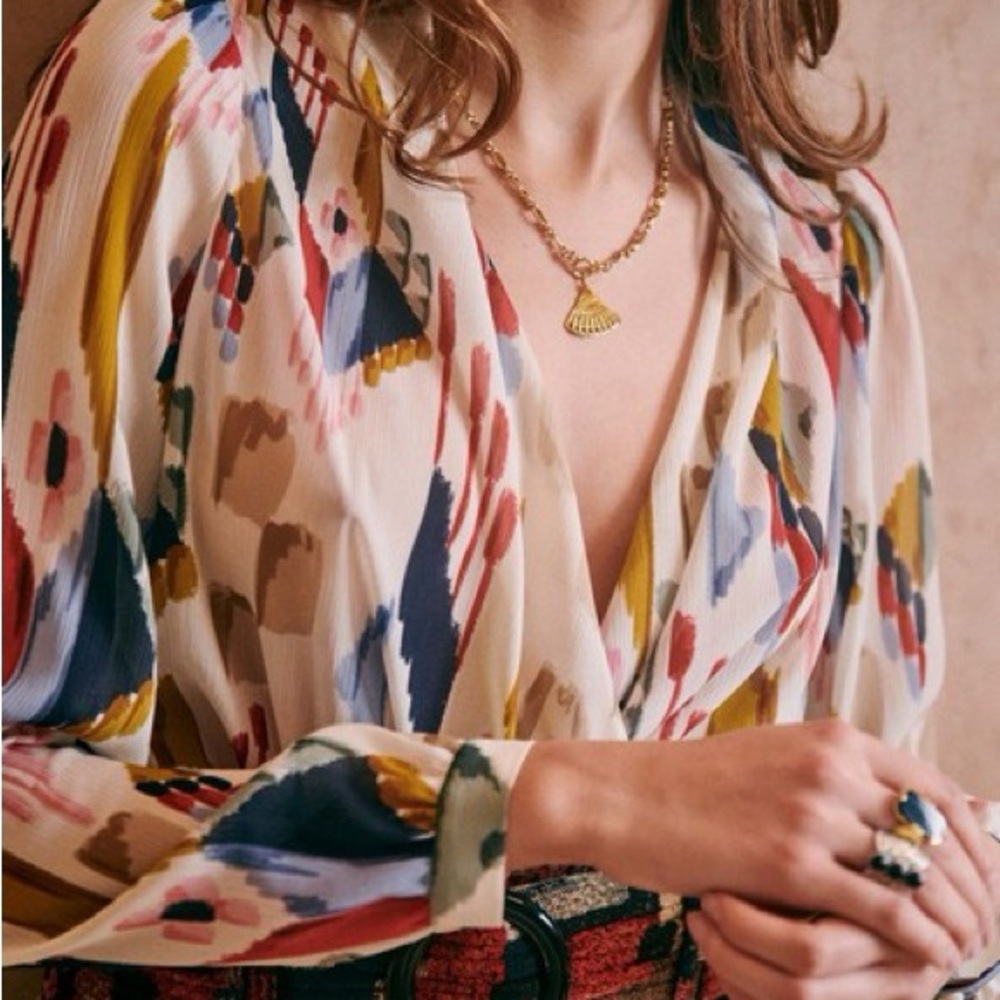Sezane Abelia Aba Blouse Sz 36